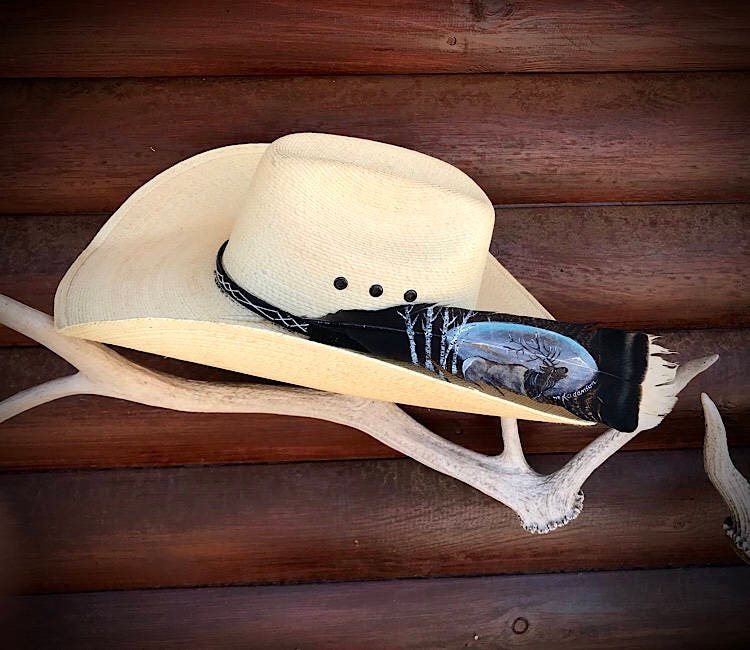 The ELK HUNTER custom hat feather, New western hunter feather, cowboy