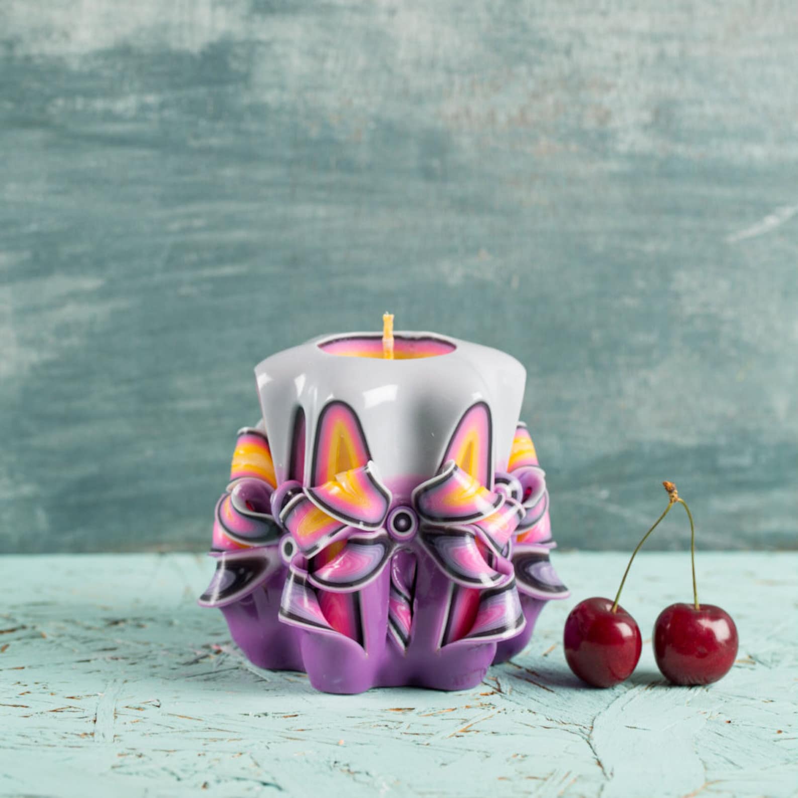 Baby Candle New Baby Gift Purple Candle Wedding Unity Etsy