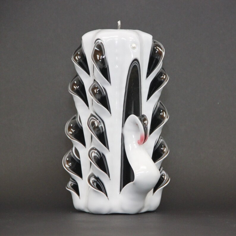 Big White Swan Candle Special Gift Carved Candles Etsy