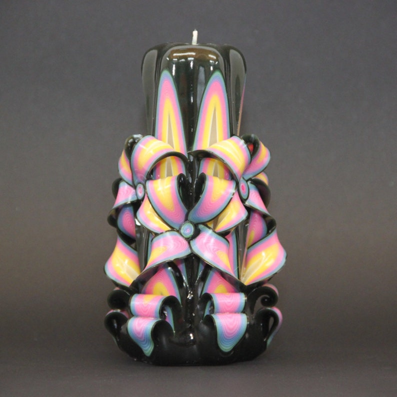 Medium Black candle Carved candles Men's gifts Gift Etsy