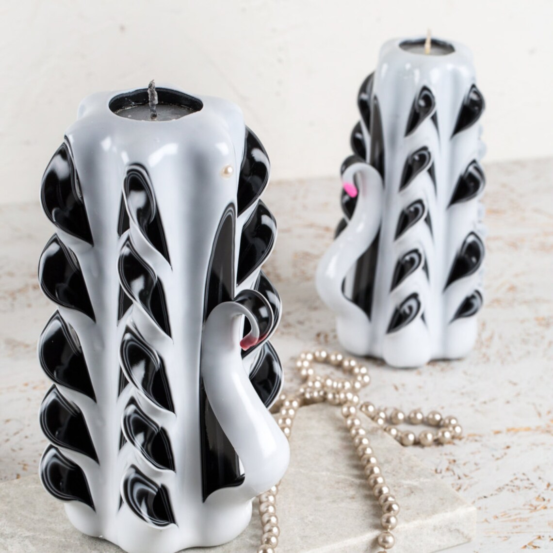 White barn candles Unity candle White Handcrafted Swan Etsy