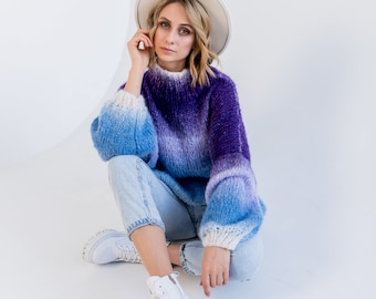 Mohair sweater, Knitted sweater, Handknit sweater, Wool sweater, Women Sweater, Hand Knit Oversized Sweater, Oversized Sweater