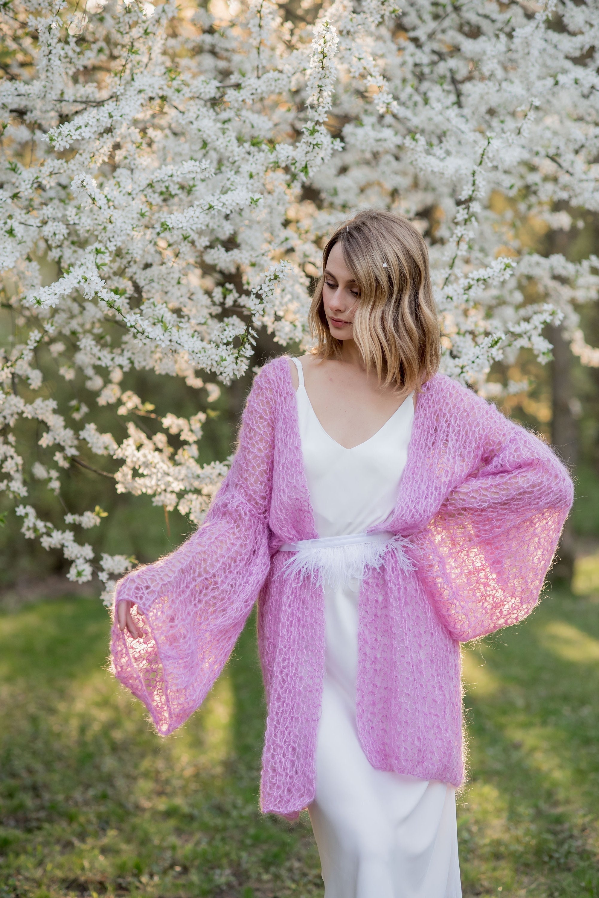 Pink Mohair Cardigan - Etsy