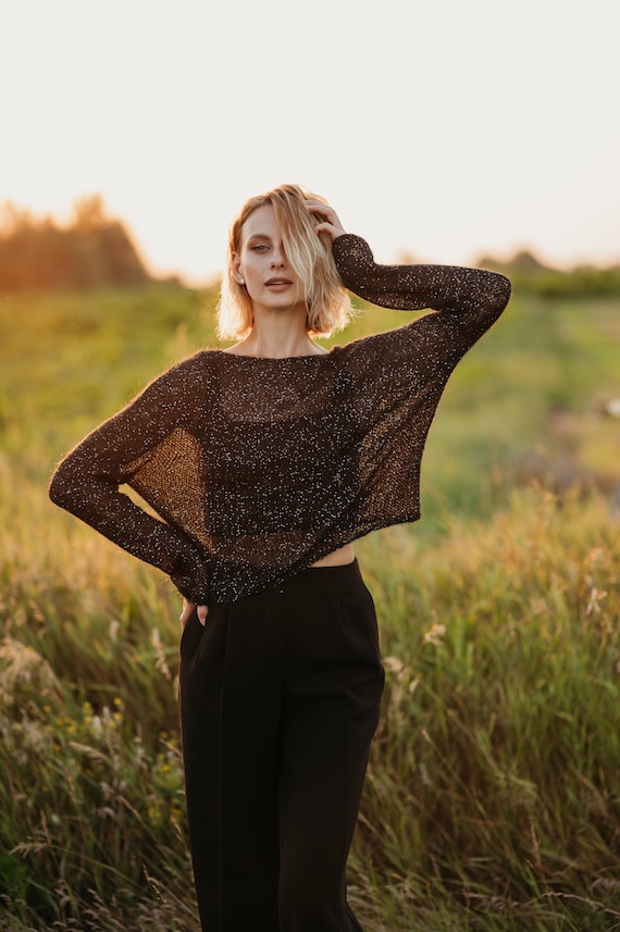 Pull mohair noir femme hotsell