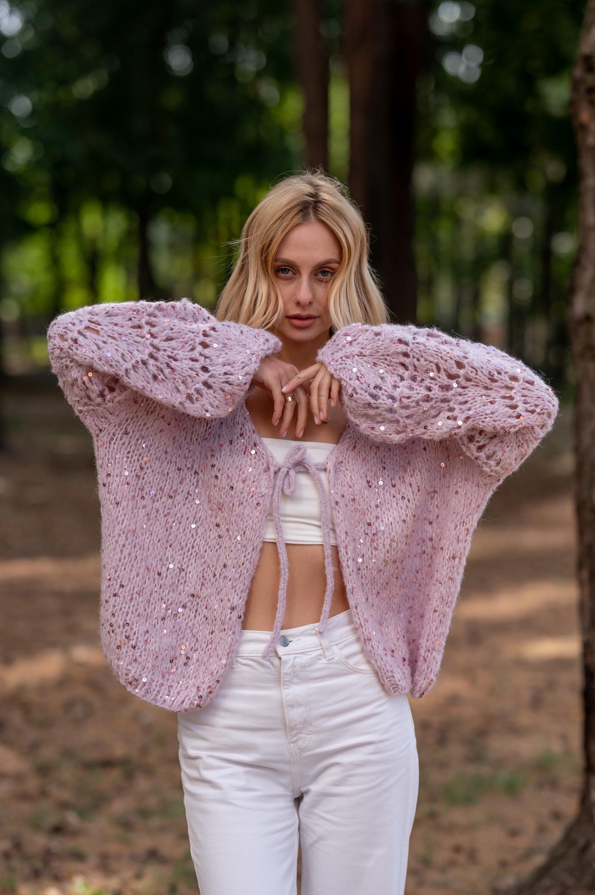 Fluffy Pink Cardigan - Etsy