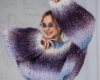 Mohair sweater, Knitted sweater, Handknit sweater, Wool sweater, Women Sweater, Hand Knit Oversized Sweater, Oversized Sweater