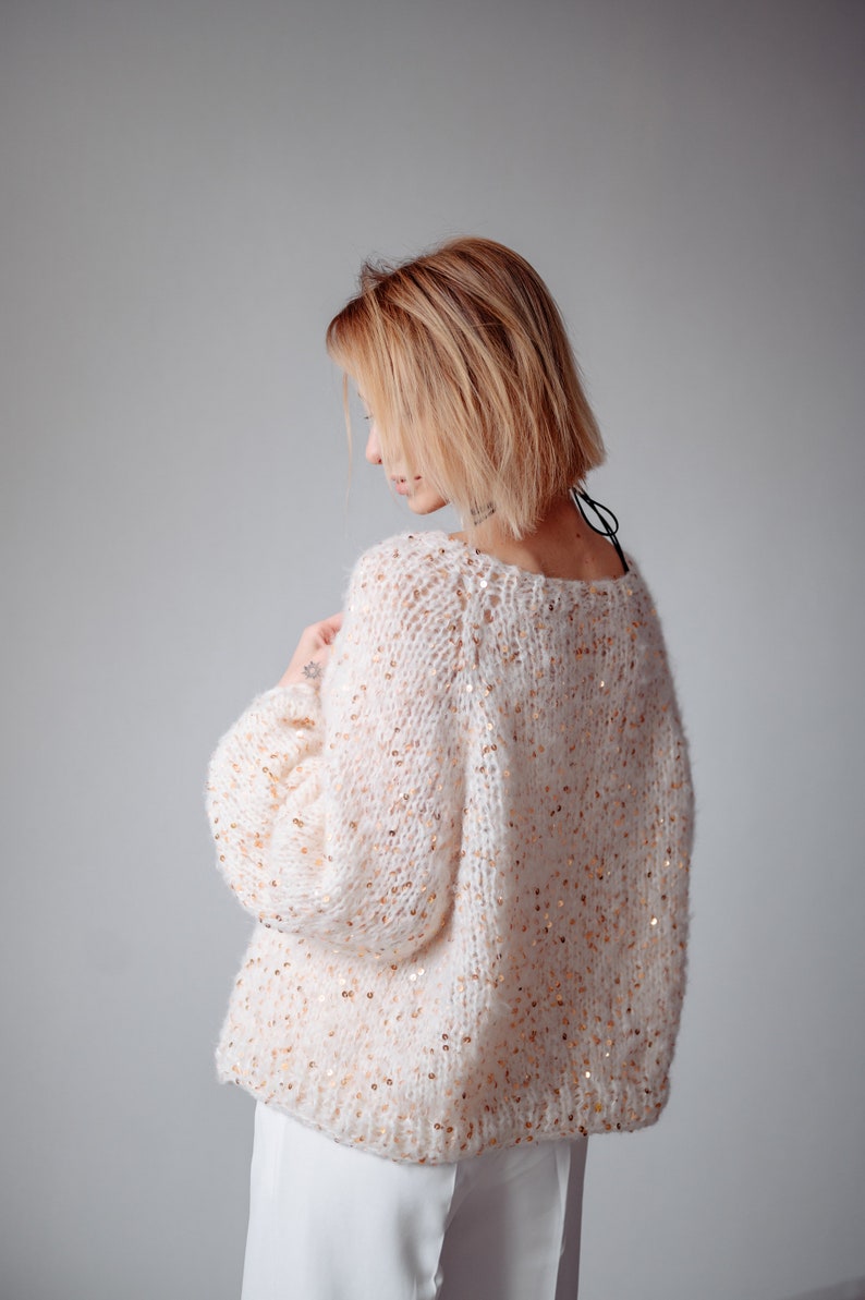 Sequin Textured Sweater Cardigan