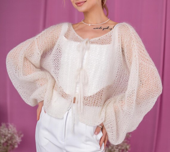 Cardigan Sueter De Encaje Chal Sueter Blanco Para Novia Cárdigan