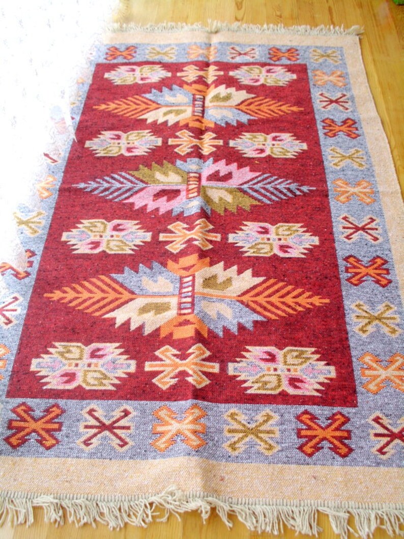 Kilim rug large kilim rug geometric floor kilim rug tribal Etsy