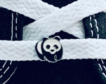 Dije de panda para zapatos, etiqueta de animal para cordones, joyería de oso panda