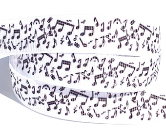 Music Shoelaces. Black & White 5/8" Grosgrain Shoelaces. Music Note Laces, Gift for Music Lovers, Musicians, Music Teachers. Music Gift Idea