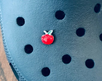 Red Apple Croc Charm. Small Apple Clog Charm. New York Apple Jewelry. Slide Charm w/ Button Backing. Fruit Apple Shoe Jewelry. Teacher Gift