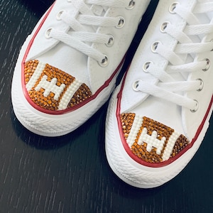 Football Blinged Converse Shoes. Custom Football Converse. Women's Football Shoes. Football Gift Idea, Football Mom Gift. Super Bowl Outfit image 1