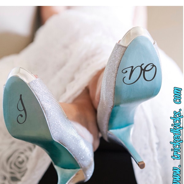 I DO Wedding Shoe Decal. I DO Bride & Groom Vinyl Shoe Decal. Sticker Decal for Wedding Shoes. Custom Wedding Shoes Decals. Something Blue.