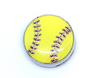 Softball Shoelace Charm. 8mm Slide Charm. Shoe Jewelry. Softball Charm. Softball Mom Gift. Softball Player Gift. Decorate Softball Shoes.