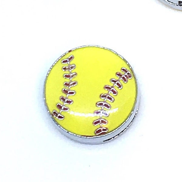 Softball Shoelace Charm. 8mm Slide Charm. Shoe Jewelry. Softball Charm. Softball Mom Gift. Softball Player Gift. Decorate Softball Shoes.