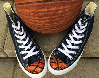 Bling Basketball Converse Shoes, Women's Bedazzled Custom Basketball Shoes, Women's Rhinestone Converse, Basketball Mom, Player Gift