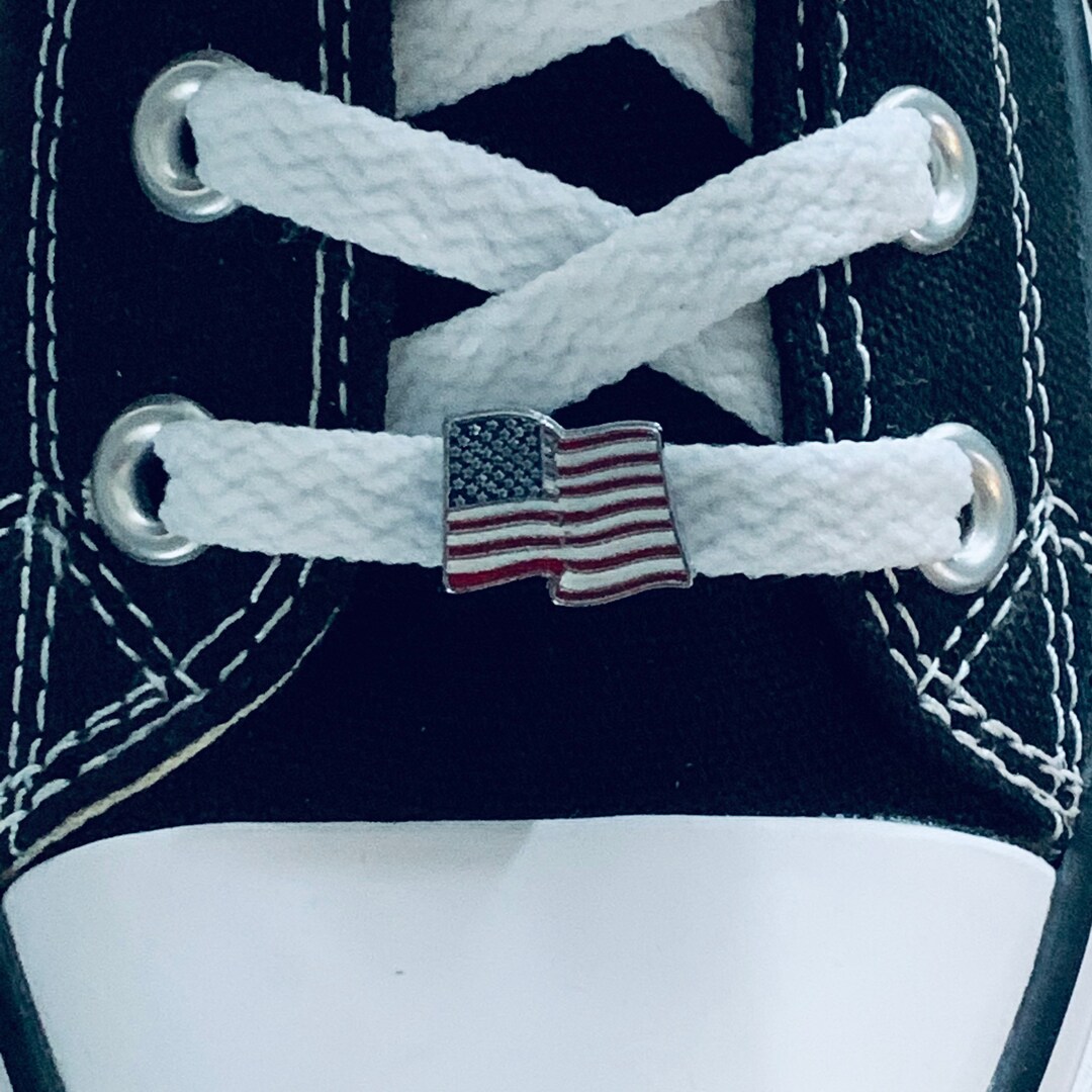 American Flag Shoelace Charm. USA Charm. 8mm Slide Charm. Shoe Charm
