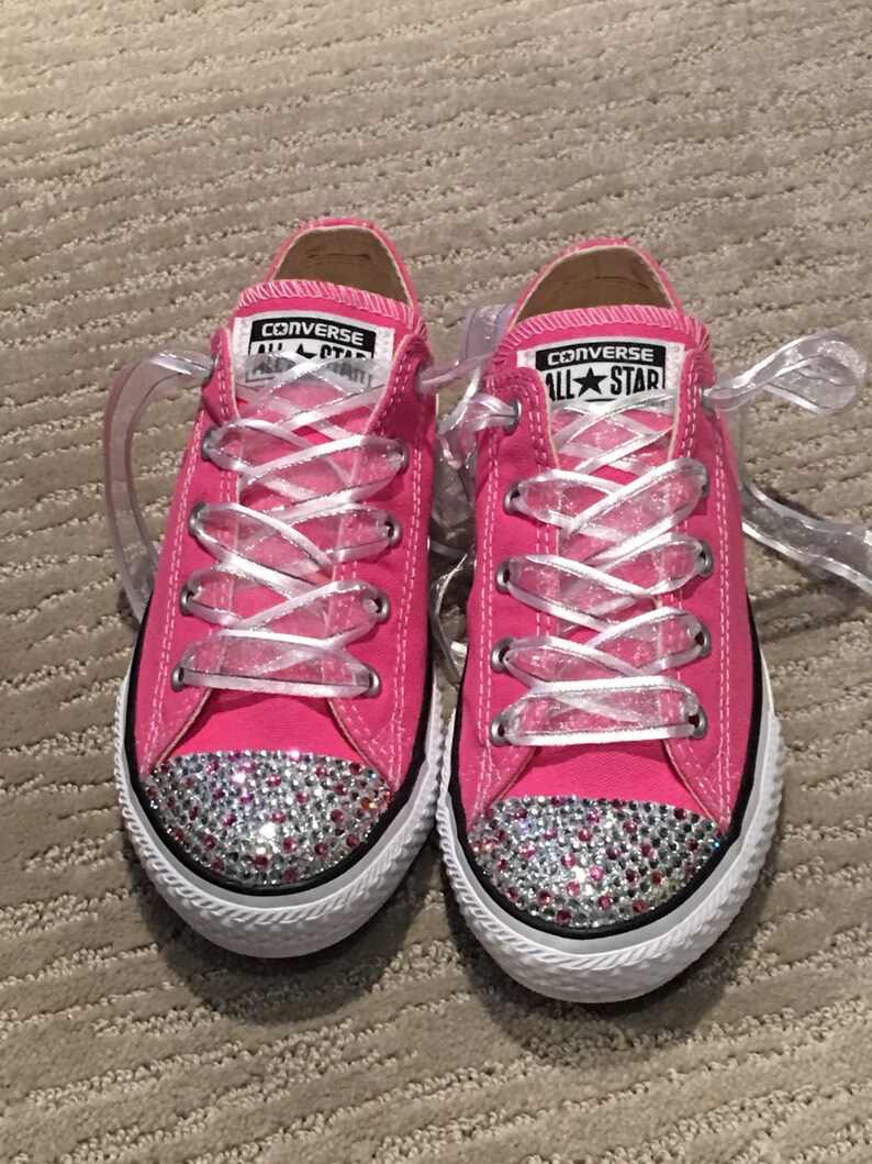 blinged out pink converse