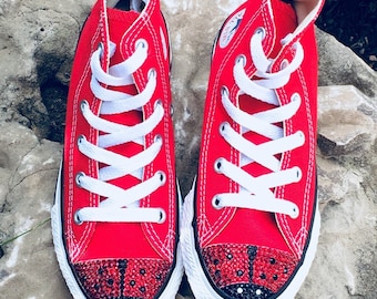 red converse baseball boots