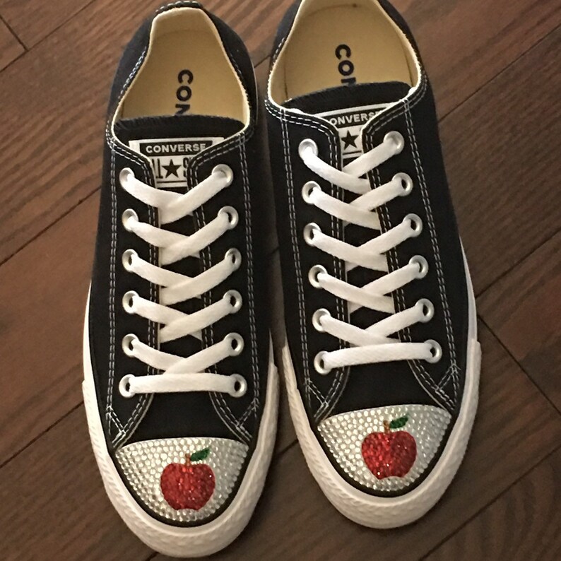 Women's Apple Bling Shoes. Custom Converse. Apple Etsy