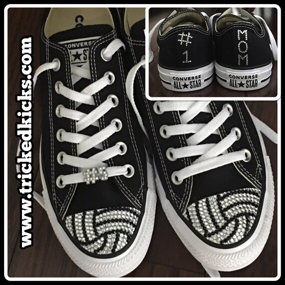 Volleyball Blinged Converse Shoes. Kid's Custom Bling Etsy