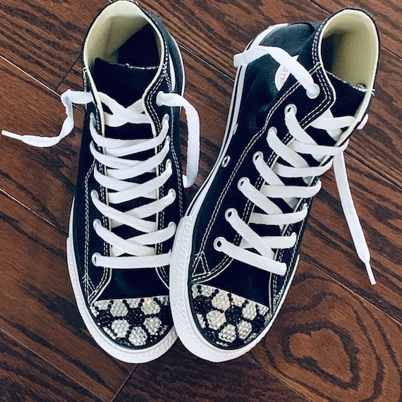 Kvæle fremstille efterklang Soccer Bling Converse Shoes. Women's Custom Soccer Shoes. - Etsy