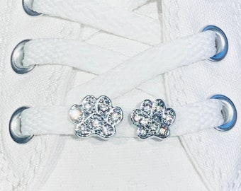 Rhinestone Paw Print Shoelace Charm, 1 pc Shoe Tag 8mm Slide Charm, Animal Shoe Jewelry, Pet Lover Shoelace Clip, Dog/Cat Paw Gift