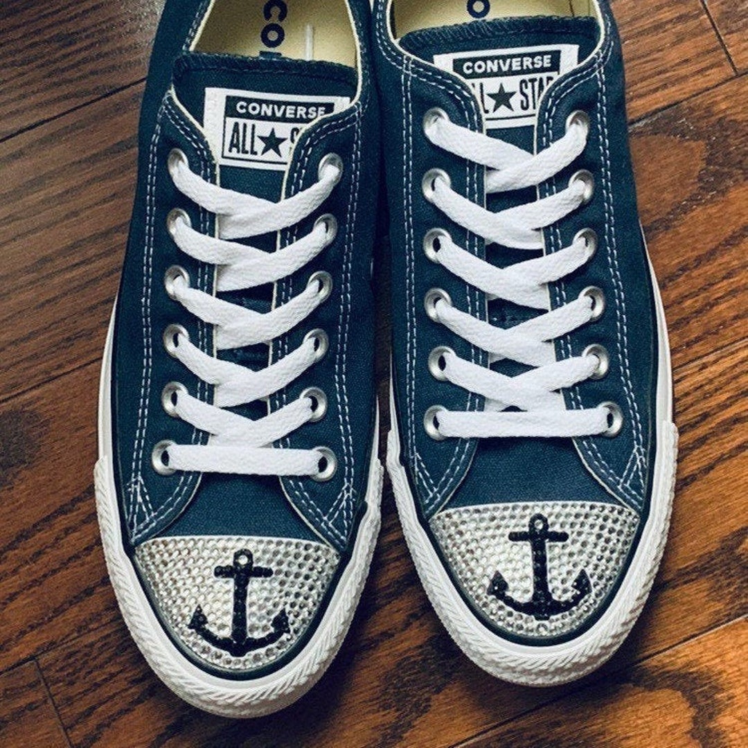 Women's Anchor Bling Shoes. Custom Converse Shoes. Boater - Etsy Hong Kong Women's Anchor Bling Shoes. Custom Converse Shoes. Boater - Etsy Hong Kong