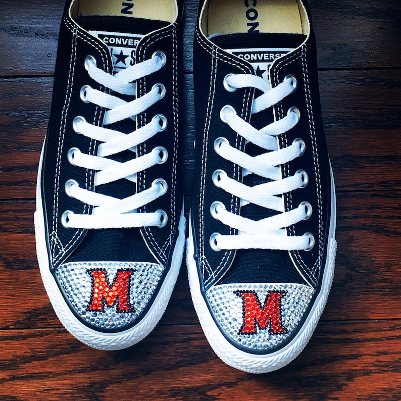 College Logo & University Logo Bling Converse Shoes. Womens Custom Converse. University/College Swag. College Student Gift / University Gift image 3