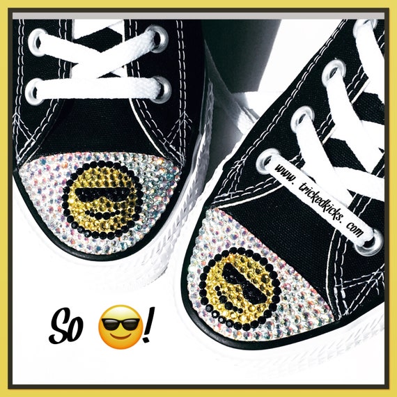 Kid s Emoji Bling Converse Shoes. Girl or Boy Custom Shoes W