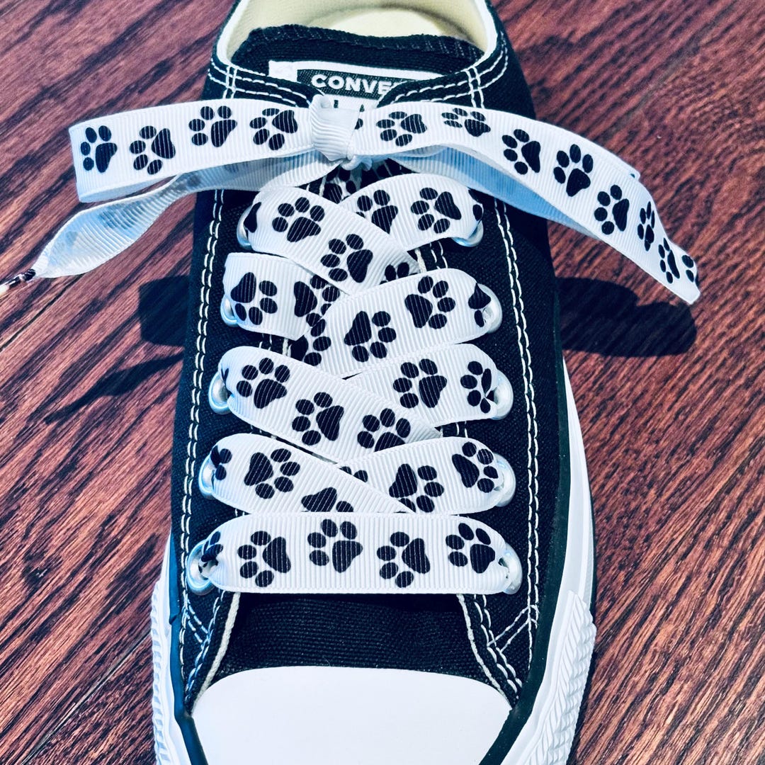 paw-print-shoelaces-5-8-black-white-grosgrain-ribbon-laces-pet