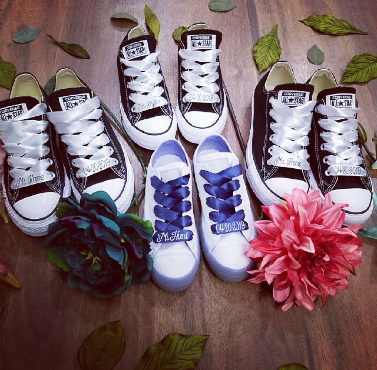Personalized Shoelaces. Custom White Pink Black or Navy Etsy