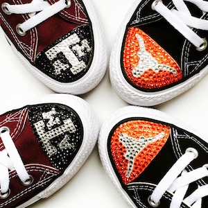 College Logo & University Logo Bling Converse Shoes. Womens Custom Converse. University/College Swag. College Student Gift / University Gift