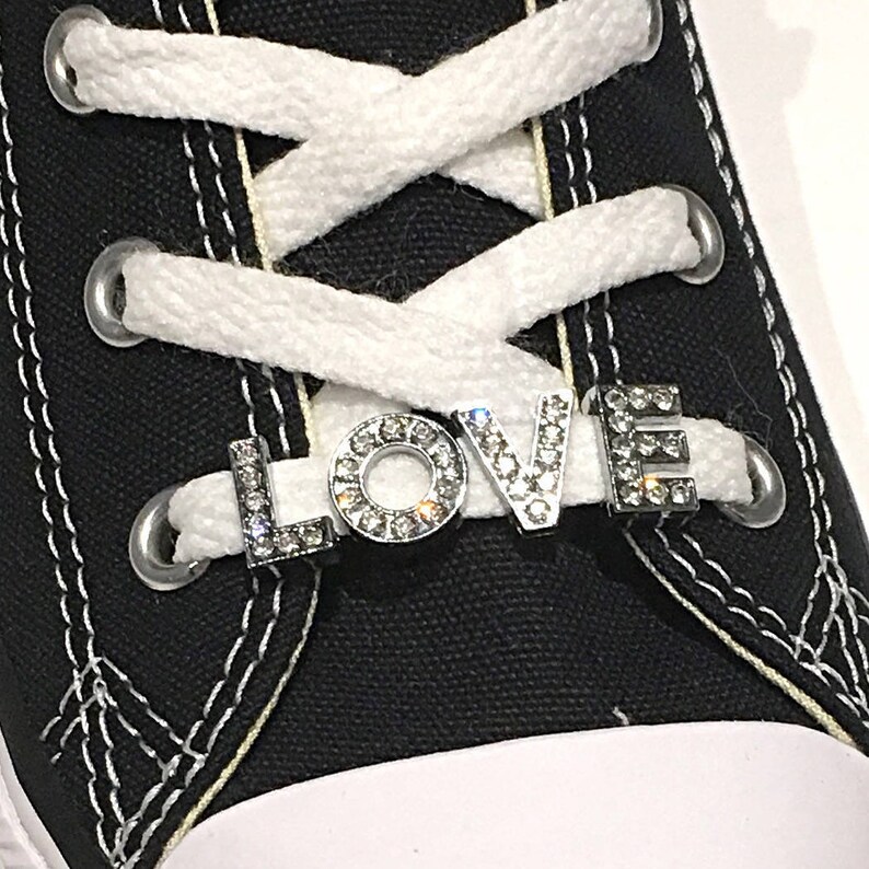 Alphabet Letter Rhinestone Charm. Shoe Jewelry. Slide Charms. image 1