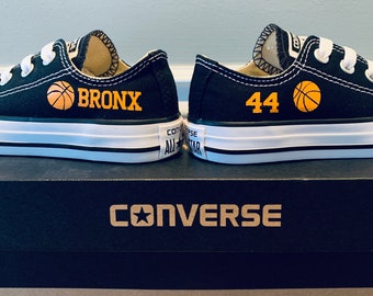 Kid's Basketball Converse Shoes. Personalized Basketball Converse w/ Name, Number, Team. Custom Gift for Basketball Players. Basketball Gift