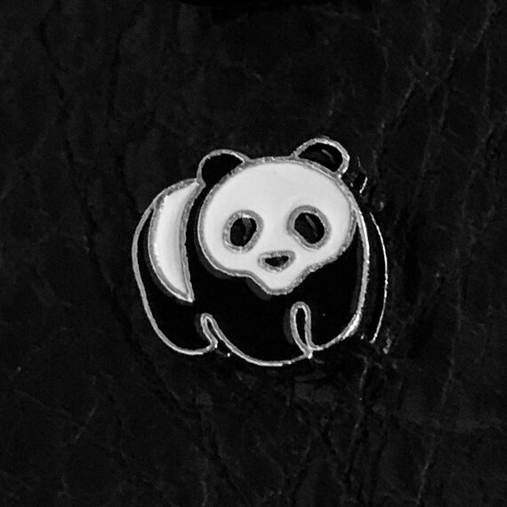 Panda Croc Shoe Charm. 1 Pc Slide Charm W Jibbitz Back. Black