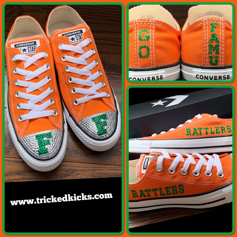 College Logo & University Logo Bling Converse Shoes. Womens Custom Converse. University/College Swag. College Student Gift / University Gift image 7