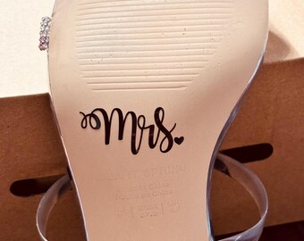 Wedding Shoe Decals – Custom Vinyl Stickers for Bride & Groom, Personalize Shoe Bottoms w/ Date, Name, or Special Words, DIY Wedding Shoes