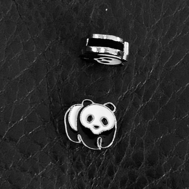 Panda Shoe Charm. 1 Pc Shoelace Tag. 8mm Slide Charm. Black & Etsy UK