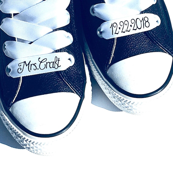Personalized Shoelaces. Custom White 