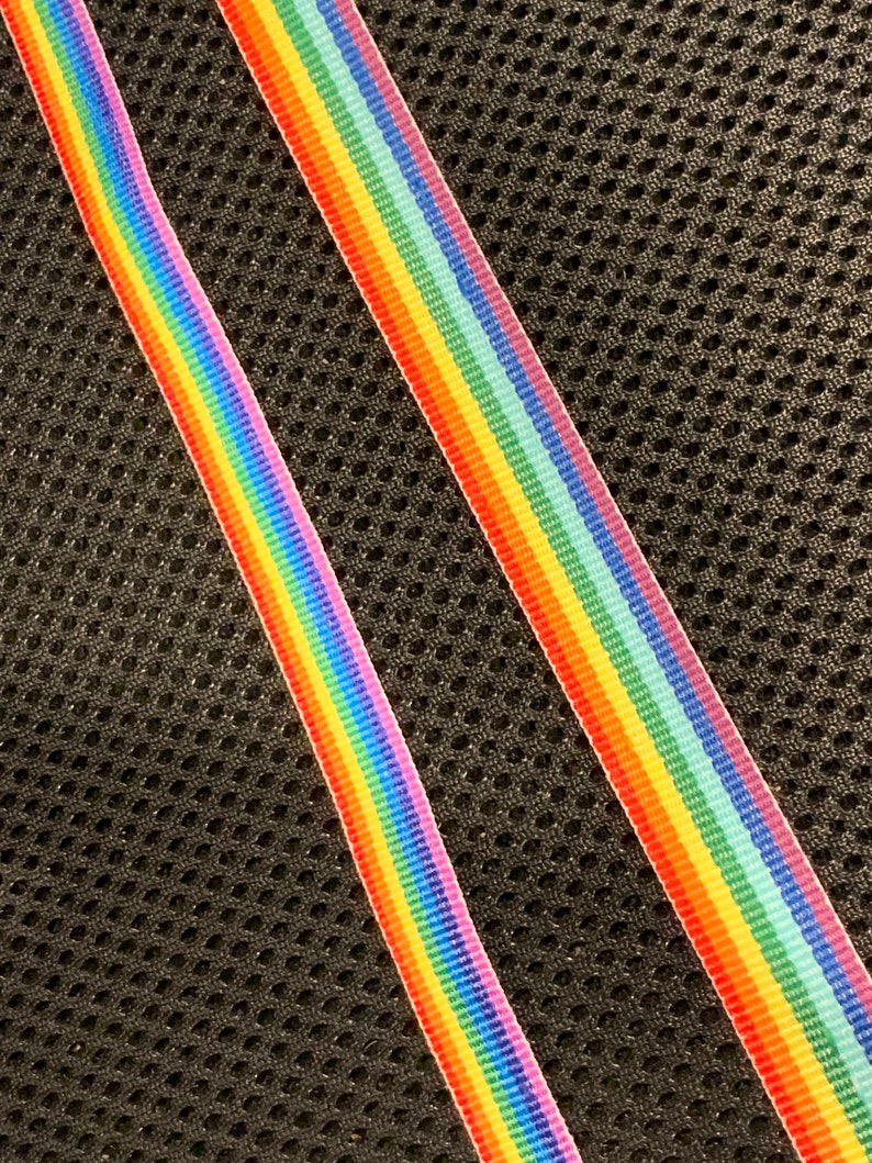 Bold Rainbow Grosgrain Ribbon Shoelaces. 3/8or 5/8 Double Sided Laces. Converse Shoes, Running Shoes. Weddings. LGBTQ Pride Outfit Clothes image 4