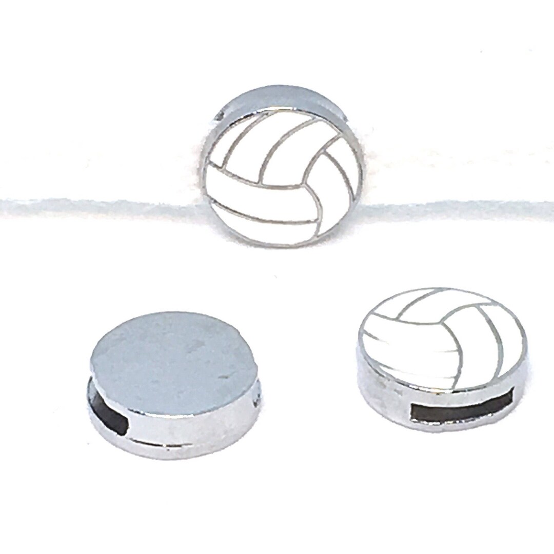 Volleyball Shoelace Charms. 8mm Slide Charm. Shoe Jewelry. Volleyball