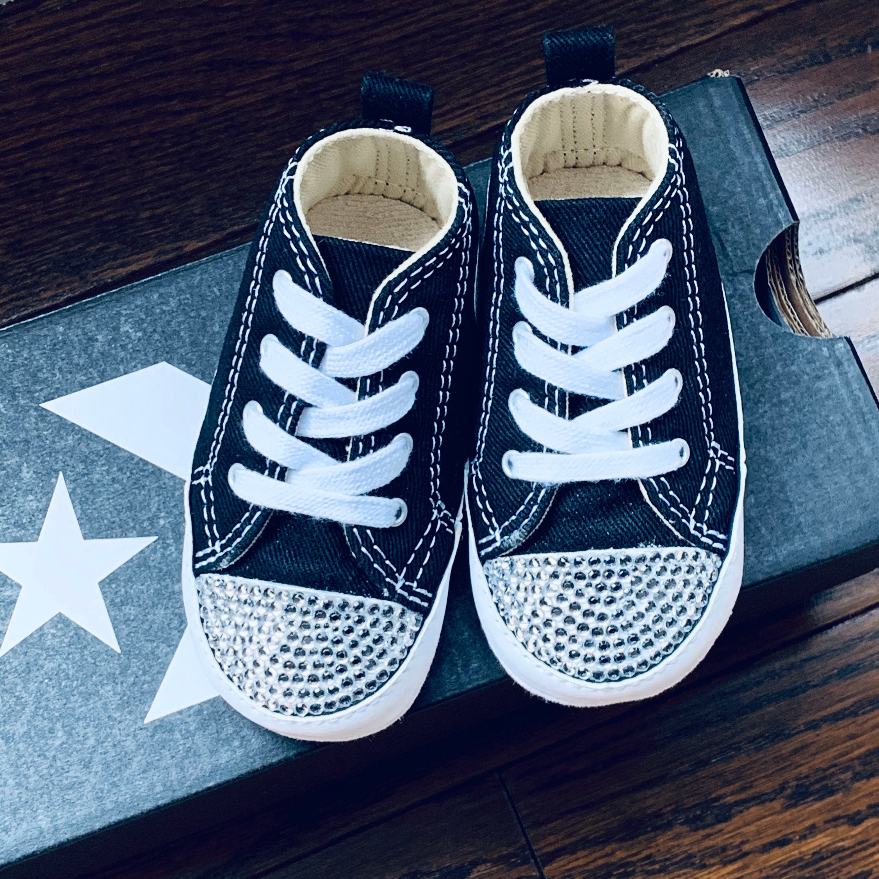 Baby Crib Converse Shoes. Blinged 