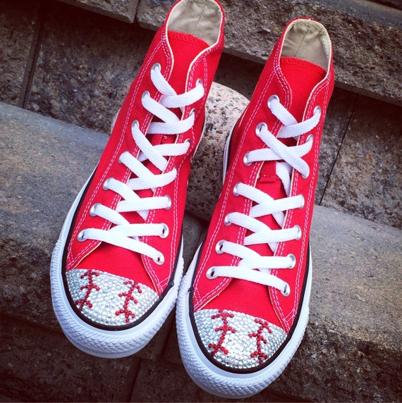 Baseball Converse Shoes. Baseball Shoes. Women's Bling Online India Etsy