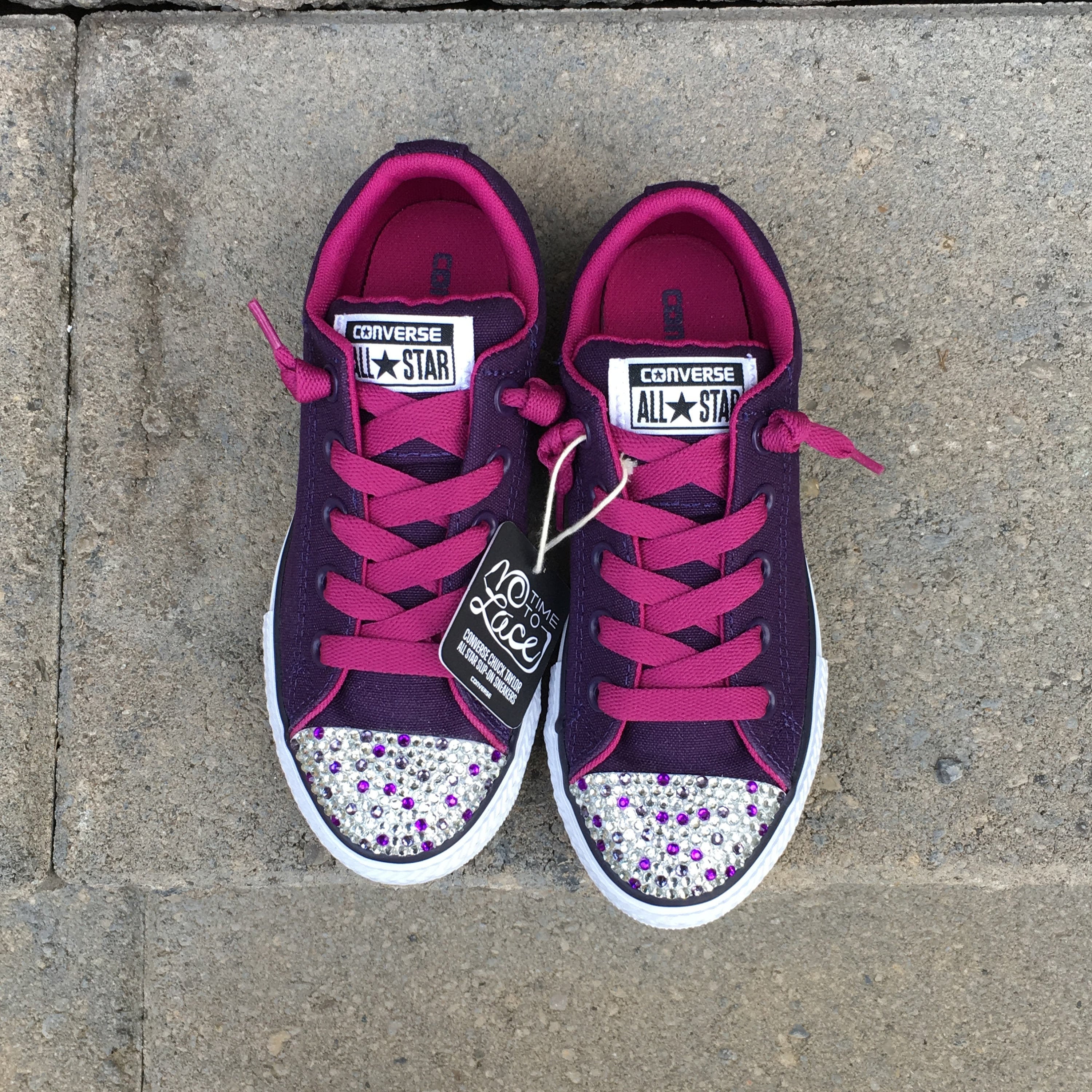 Memoria Tumba Nube SALE & Ready to Ship Girl's size 1 Purple Low Top Bling - Etsy