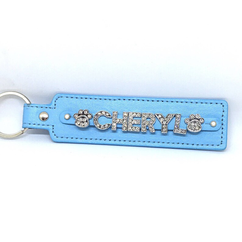 Personalized Keychain. 8mm Slide Charm Keychain. PU Leather Etsy