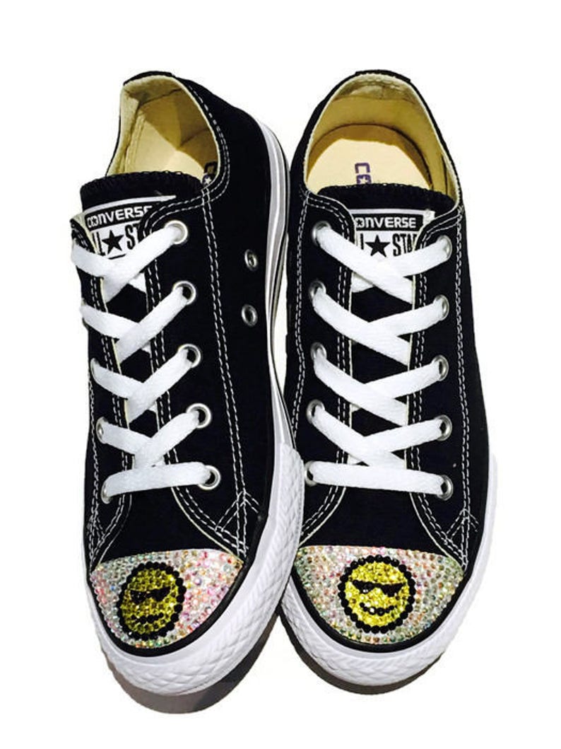Women's Emoji Blinged Converse Shoes. Custom Emoji Shoes Etsy UK