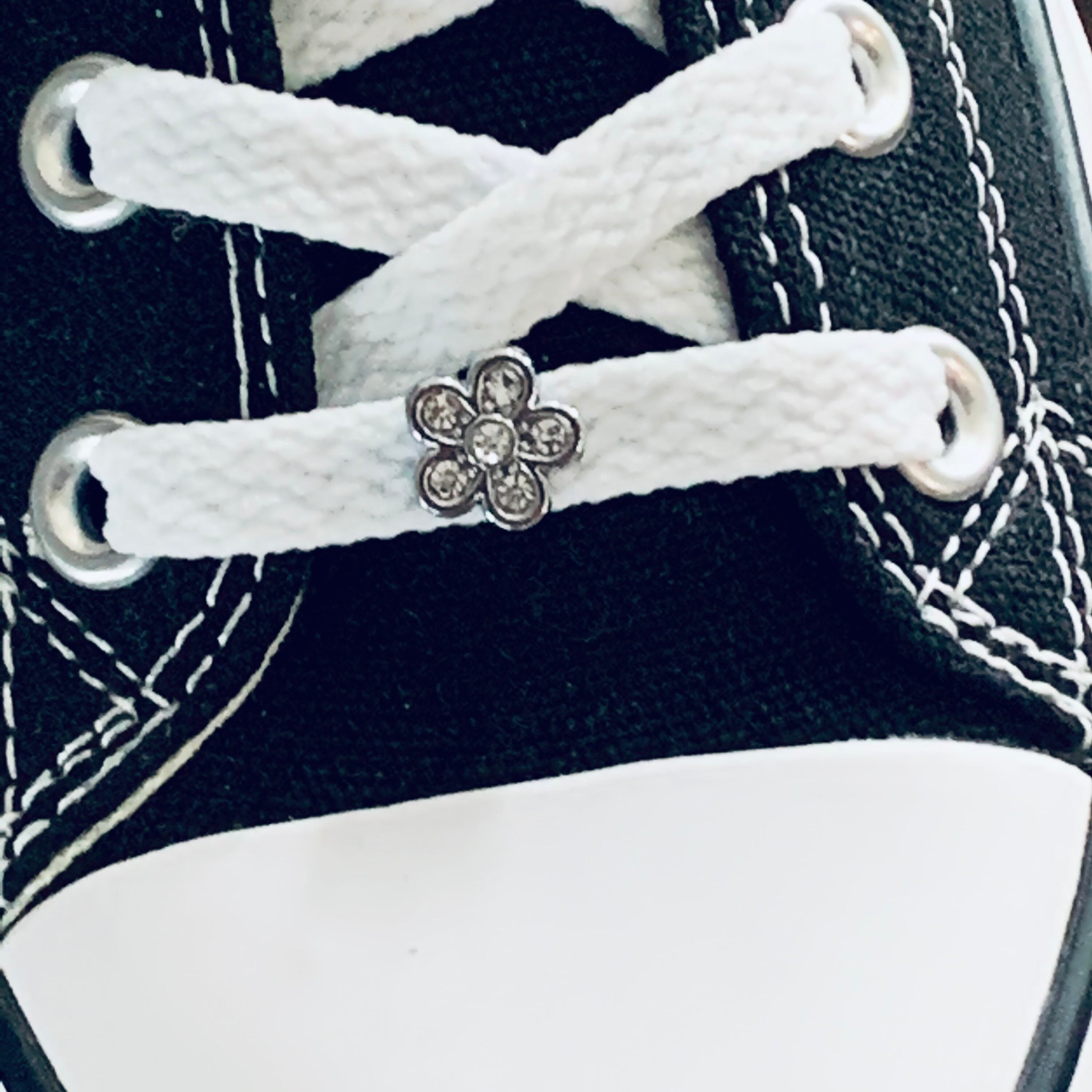 Flower Rhinestone Charm. 1 pc Shoelace Tag. 8mm Slide Charm. Etsy