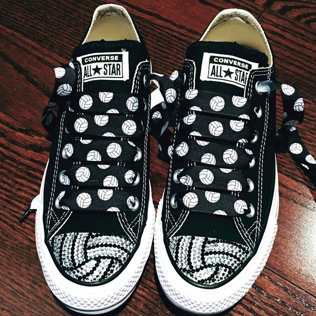 Volleyball Blinged Converse Shoes. Women's Custom Etsy